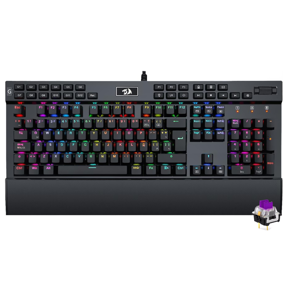 Teclado Gamer Mecânico Redragon K550RGB-1 Yama USB / RGB / Espanhol - Preto