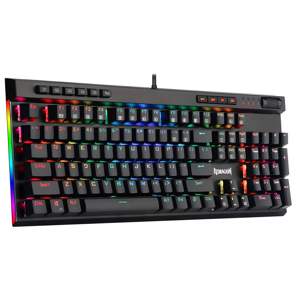 Teclado Gamer Mecânico Redragon K580RGB Vata USB / RGB / Blue / Inglês - Preto