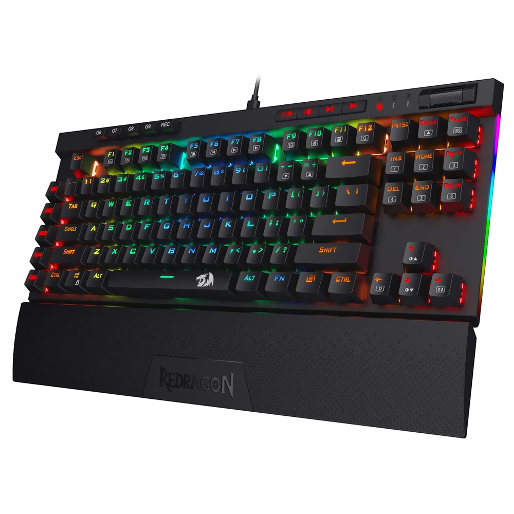 Teclado Gamer Mecânico Redragon K587RGB-PRO Magic-Wand Pro USB / RGB / Blue / Inglês - Preto