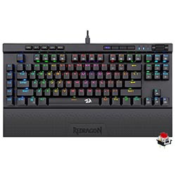 Teclado Gamer Mecânico Redragon K587RGB-PRO Magic-Wand Pro Wireless / RGB / RED / Inglês - Preto