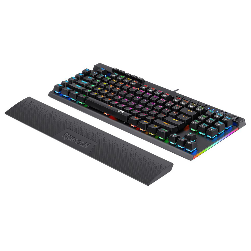 Teclado Gamer Mecânico Redragon K587RGB-PRO Magic-Wand Pro Wireless / RGB / RED / Inglês - Preto