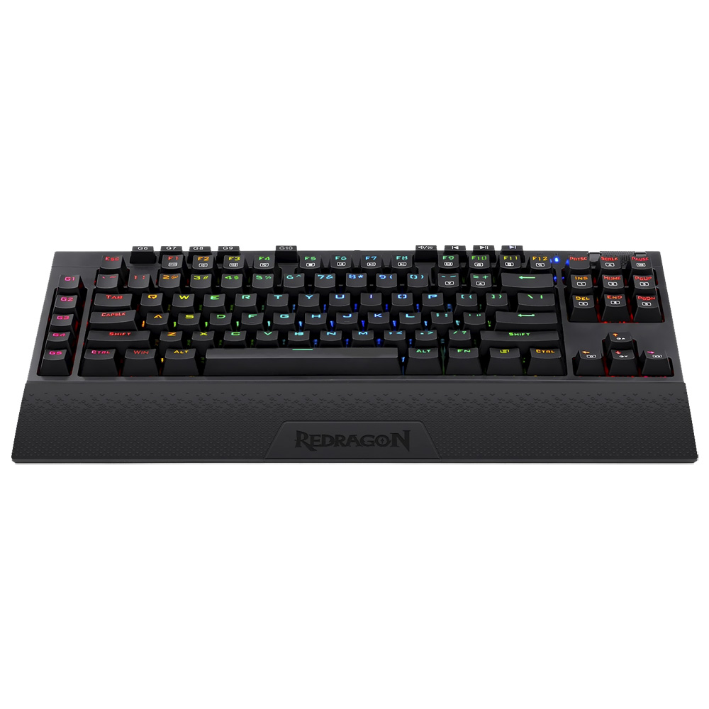 Teclado Gamer Mecânico Redragon K596RGB-PRO Vishnu Wireless / RGB / RED / Inglês - Preto