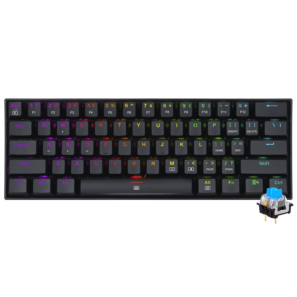 Teclado Gamer Mecânico Redragon K630RGB Dragonborn USB / RGB / Blue / Inglês - Preto