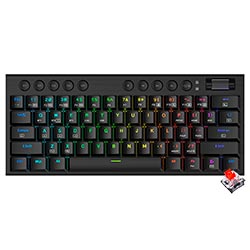 Teclado Gamer Mecânico Redragon K632RGB-PRO Horus Mini Pro Wireless / RED / Inglês - Preto
