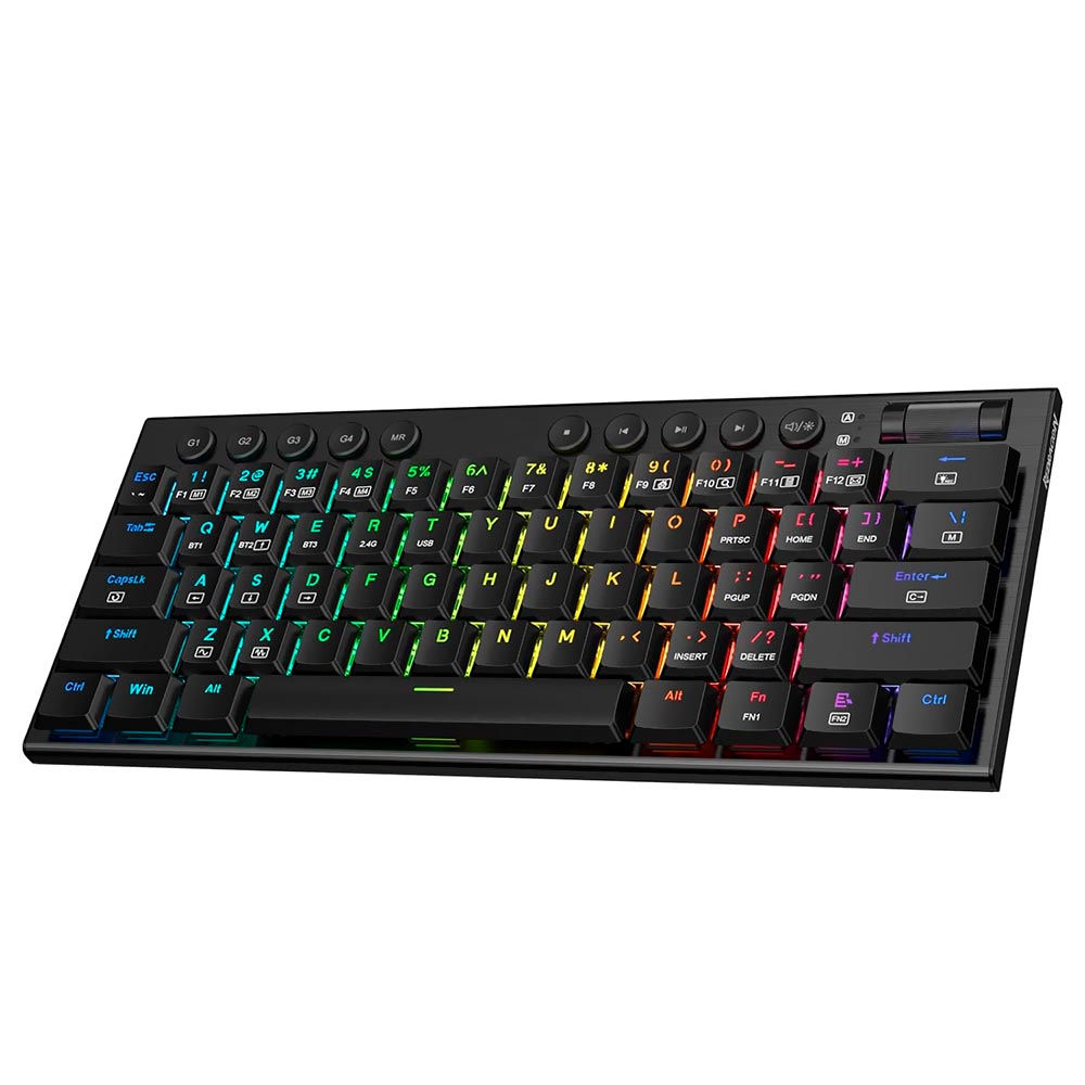 Teclado Gamer Mecânico Redragon K632RGB-PRO Horus Mini Pro Wireless / RED / Inglês - Preto