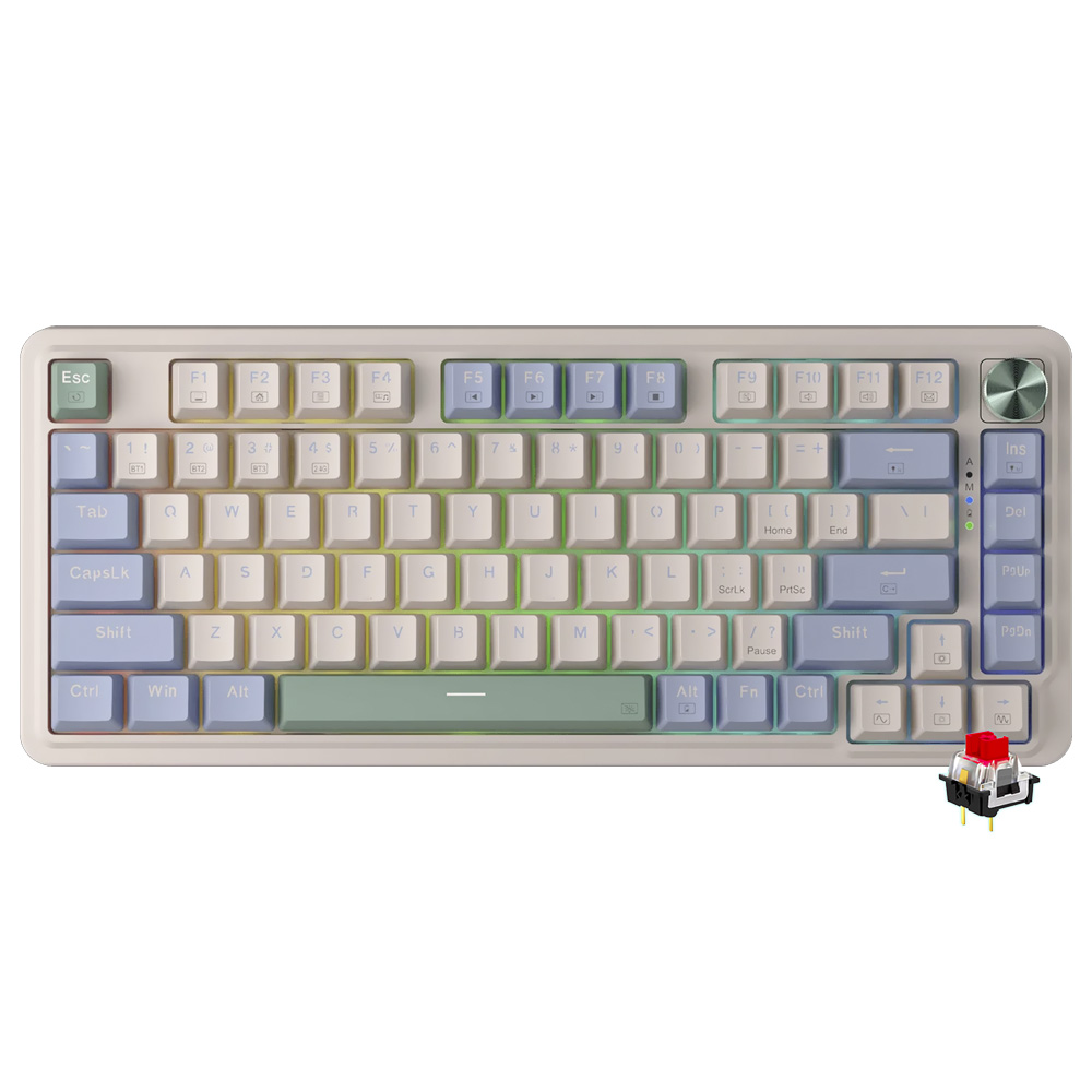 Teclado Gamer Mecânico Redragon K673CPG-RGB-PRO Ucal Pro Wireless / RGB / RED / Inglês - Branco / Verde