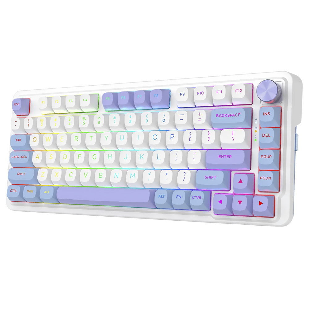 Teclado Gamer Mecânico Redragon K673WBP-RGB-MAX Ucal Max Mini  Wireless / RGB / Green / Inglês - Branco / Azul