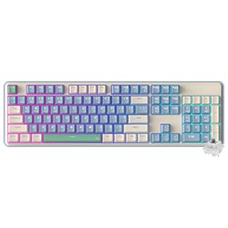 Teclado Gamer Mecânico Redragon K685PYG-RGB Faye USB / Inglês - Roxo / Branco