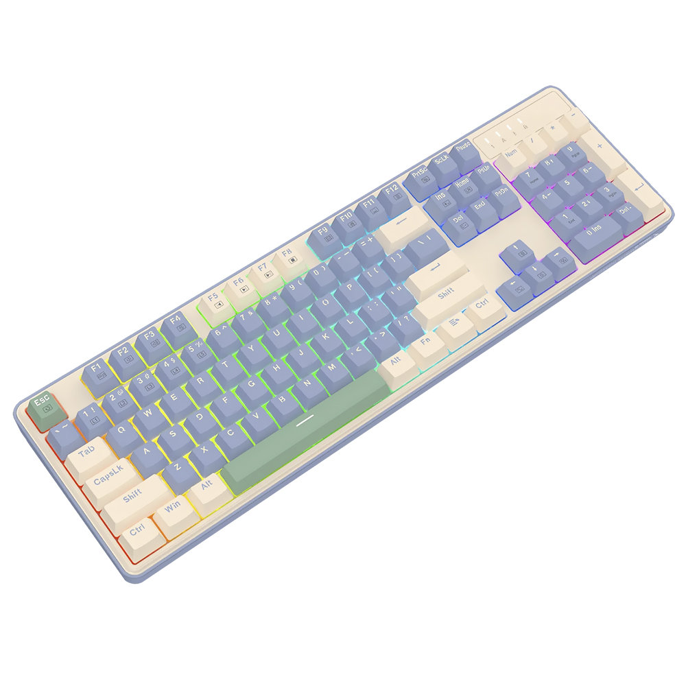 Teclado Gamer Mecânico Redragon K685PYG-RGB Faye USB / Inglês - Roxo / Branco