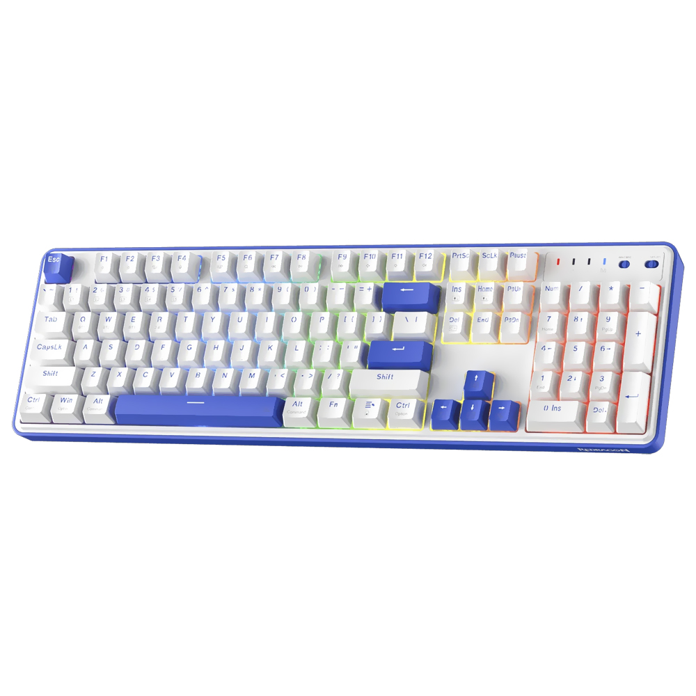 Teclado Gamer Mecânico Redragon K685WB-RGB-PRO Faye Pro USB / RED / Inglês - Branco / Azul