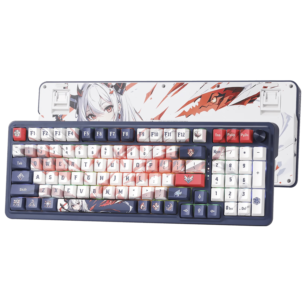 Teclado Gamer Mecânico Redragon K686AK-RGB-PRO Eisa Wireless / RGB / Inglês - Azul / Branco