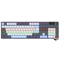 Teclado Gamer Mecânico Redragon K718GB-R Caesura USB / LED Rainbow / Inglês - Preto / Cinza