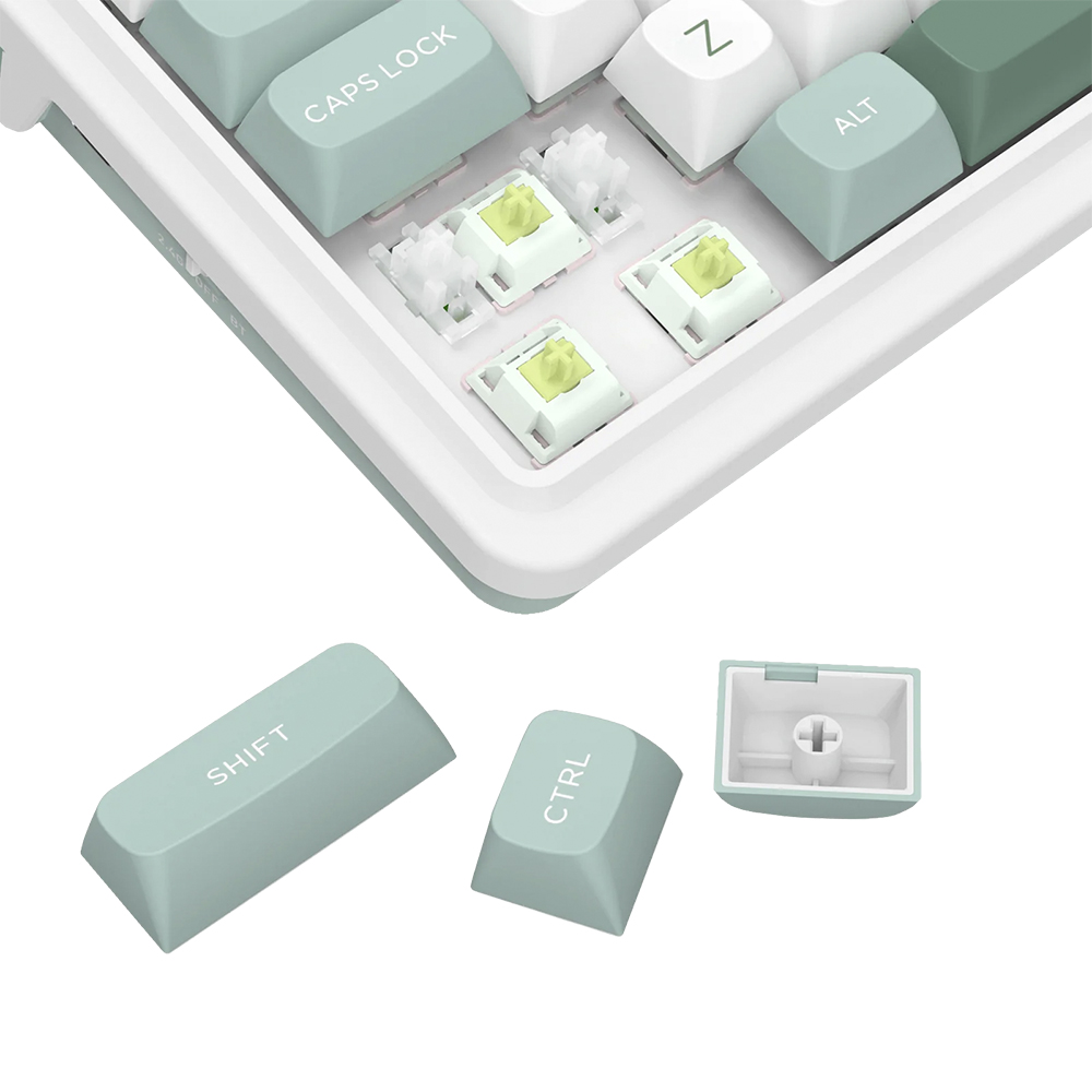 Teclado Gamer Mecânico Redragon K719WG-RGB-PRO Galatin Pro Wireless / RGB / Inglês - Branco / Verde