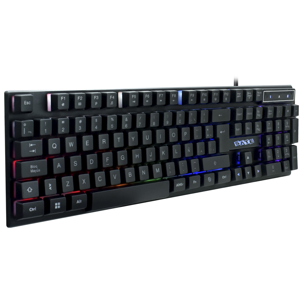 Teclado Gamer Mecânico Satellite AK-892 USB / RGB / Espanhol - Preto