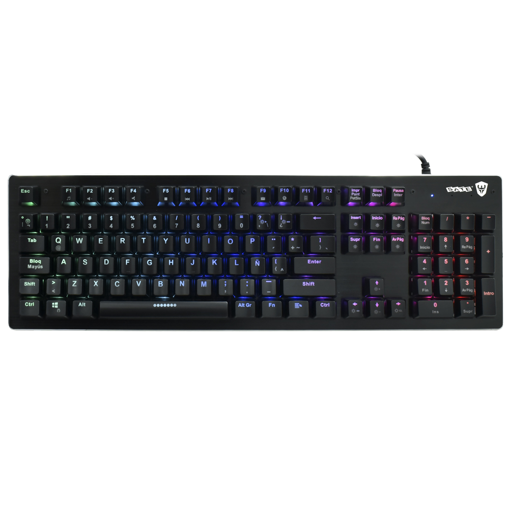 Teclado Gamer Mecânico Satellite GK-302 USB / RGB / Blue / Espanhol - Preto