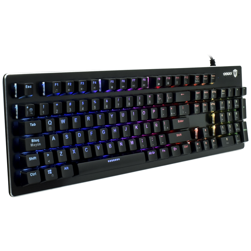 Teclado Gamer Mecânico Satellite GK-302 USB / RGB / Blue / Espanhol - Preto