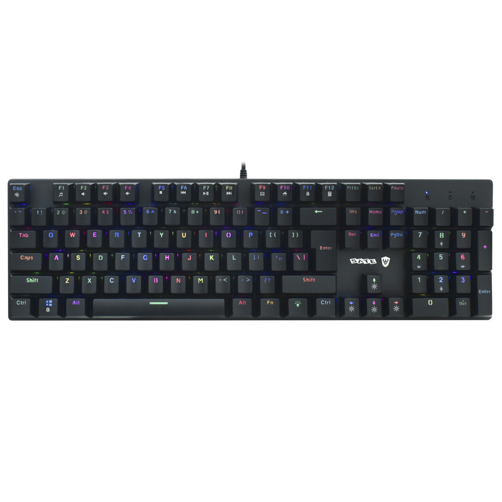 Teclado Gamer Mecânico Satellite GK-31 USB / RGB / Inglês - Preto