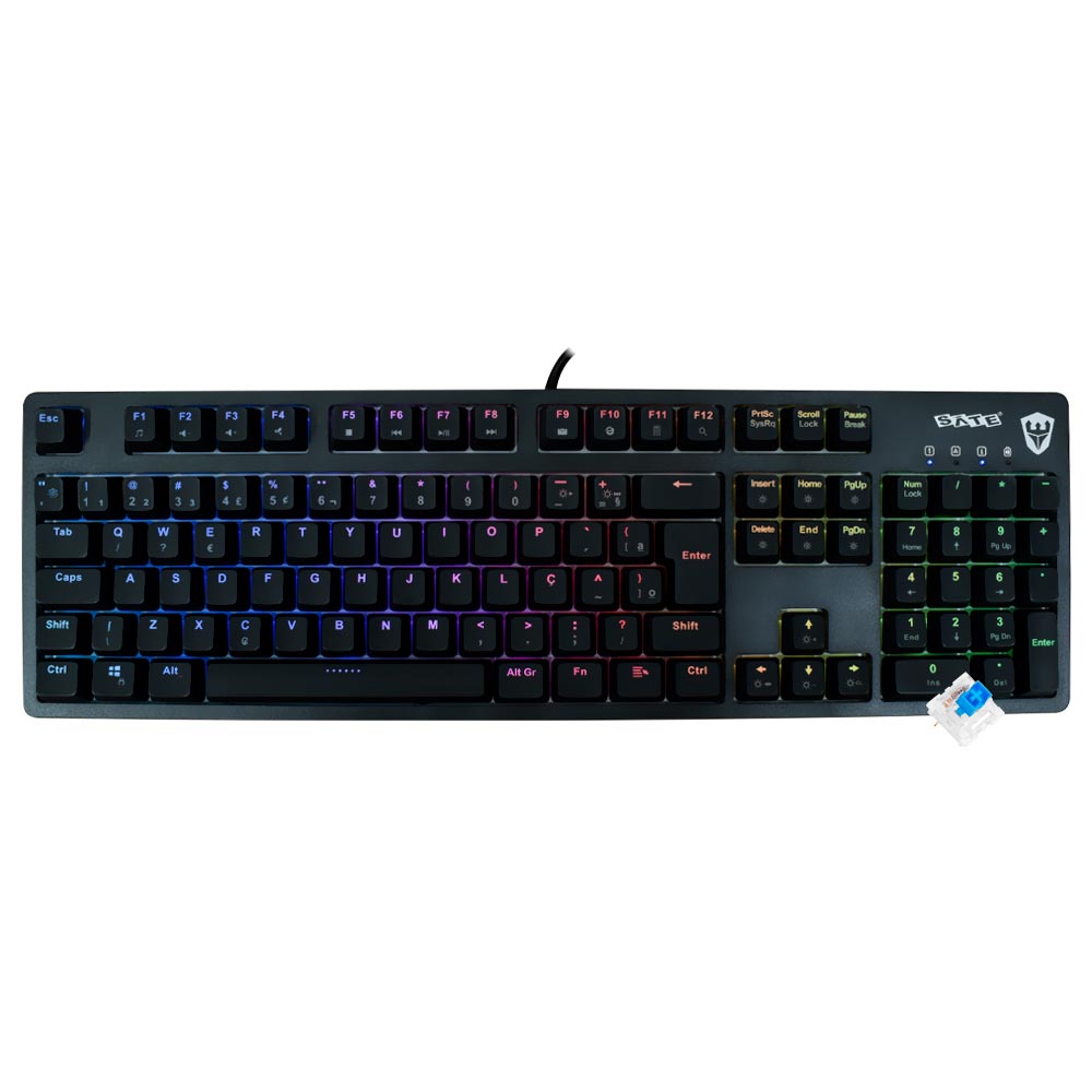 Teclado Gamer Mecânico Satellite K61 USB / RGB / Português - Preto