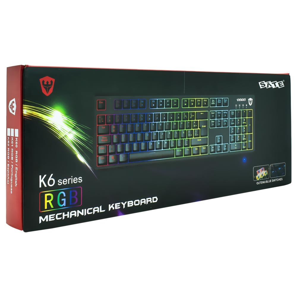 Teclado Gamer Mecânico Satellite K61 USB / RGB / Português - Preto