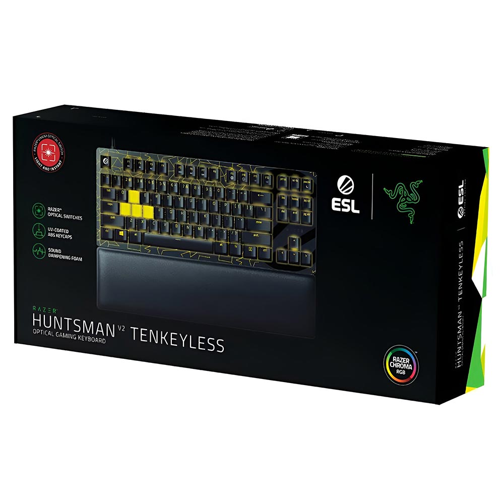 Teclado Gamer Razer Huntsman V2 Tenkeyless Optical ESL USB / RGB / Inglês - Preto (RZ03-03941700-R3M1)