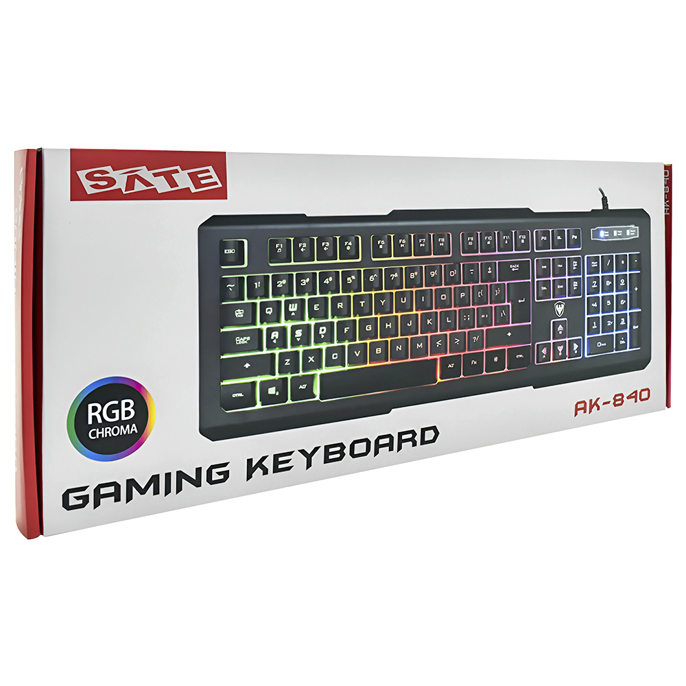 Teclado Gamer Satellite AK-837 USB / RGB / Português - Preto