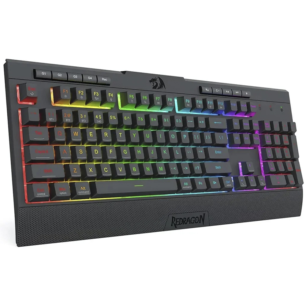 TECLADO GAMER WIRELESS REDRAGON K525RGB-PRO SHIVA PRO BLUETOOTH RGB INGLES PRETO 