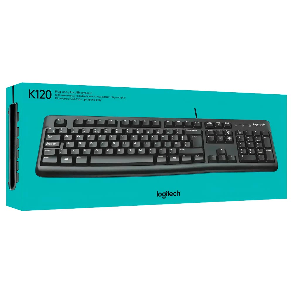 Teclado Logitech K120 USB / Inglês - Preto (920-002478)