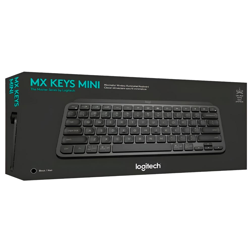 Teclado Logitech MX Keys Mini Wireless / Backlight / Espanhol - Preto / Cinza (920-010476)