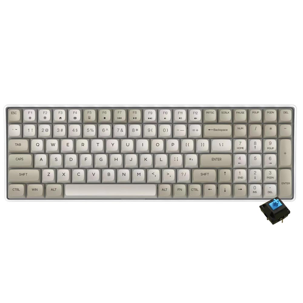 Teclado Mecânico Aigo A100 Wireless / Inglês - Branco