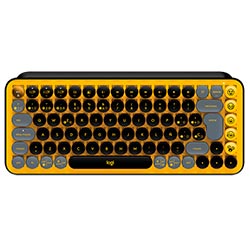 Teclado Mecânico Logitech POP Keys Emoji Wireless / Espanhol / Brown - Amarelo / Preto (920-010713)