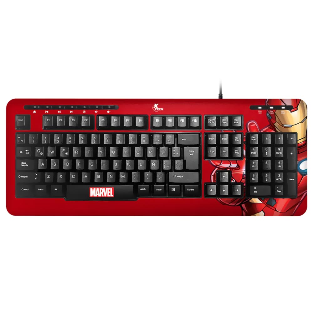 Teclado Xtech XTK-M401IM Marvel Iron Man USB / Espanhol - Vermelho