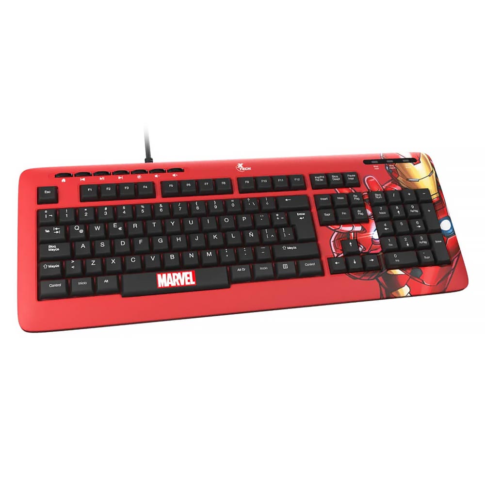 Teclado Xtech XTK-M401IM Marvel Iron Man USB / Espanhol - Vermelho