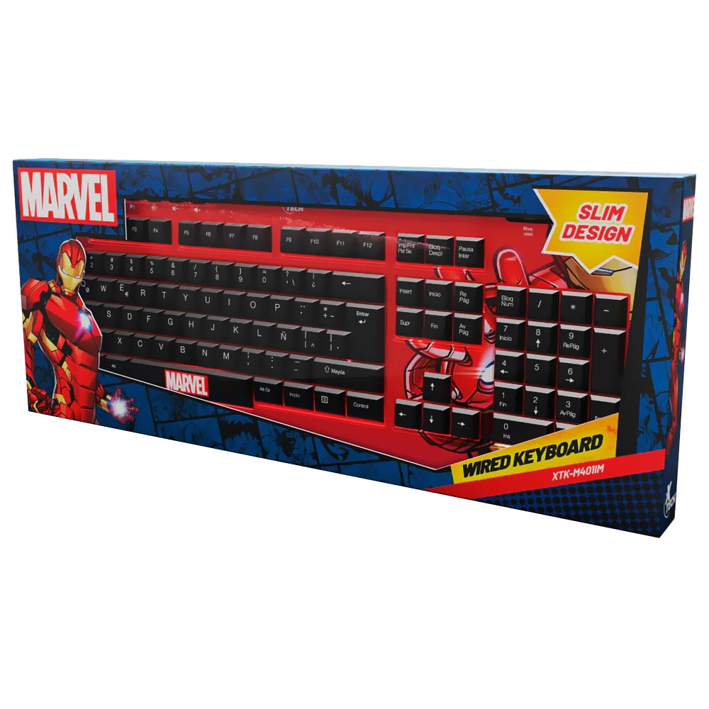 Teclado Xtech XTK-M401IM Marvel Iron Man USB / Espanhol - Vermelho