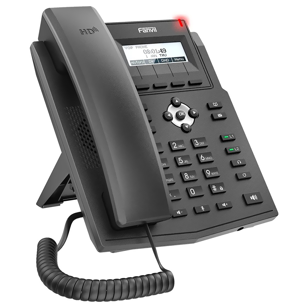 Telefone IP Fanvil X1SG Com Fio / 2 Linhas - Preto