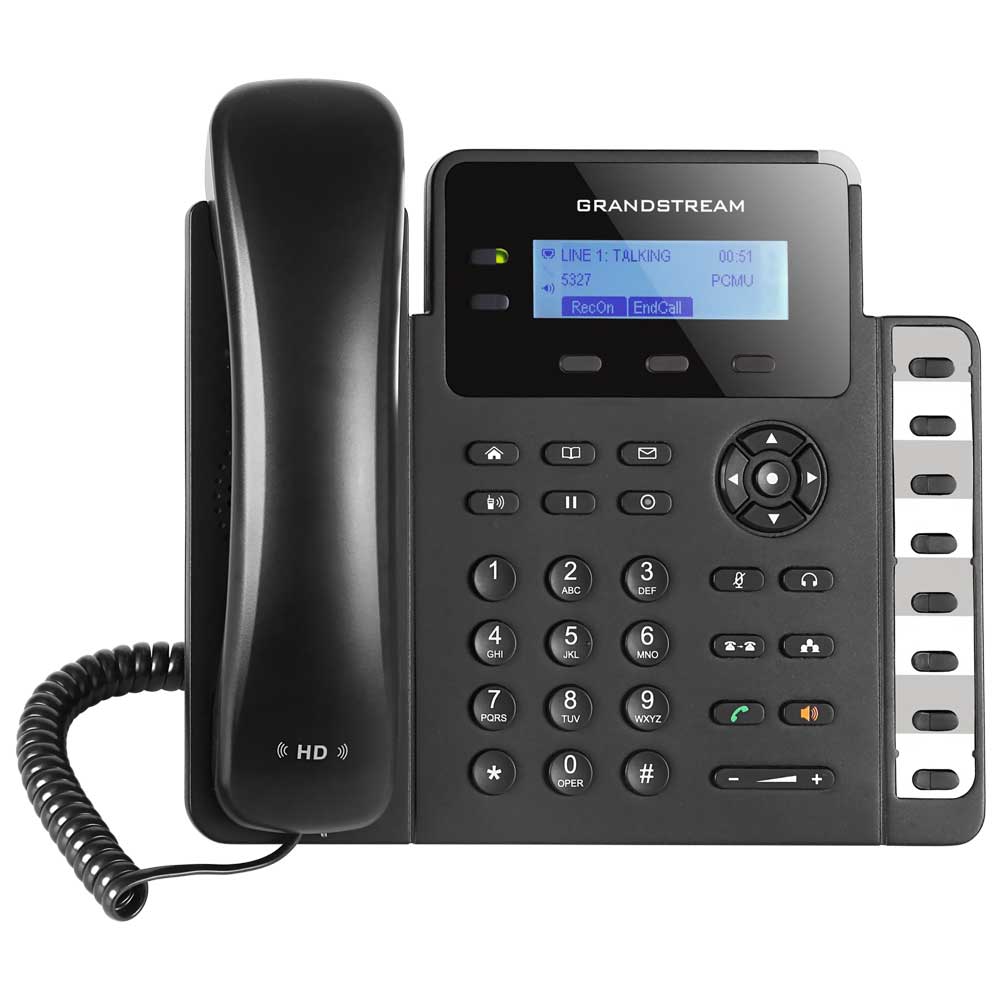 Telefone IP Grandstream GXP1628 Com Fio / 2 Linhas - Preto