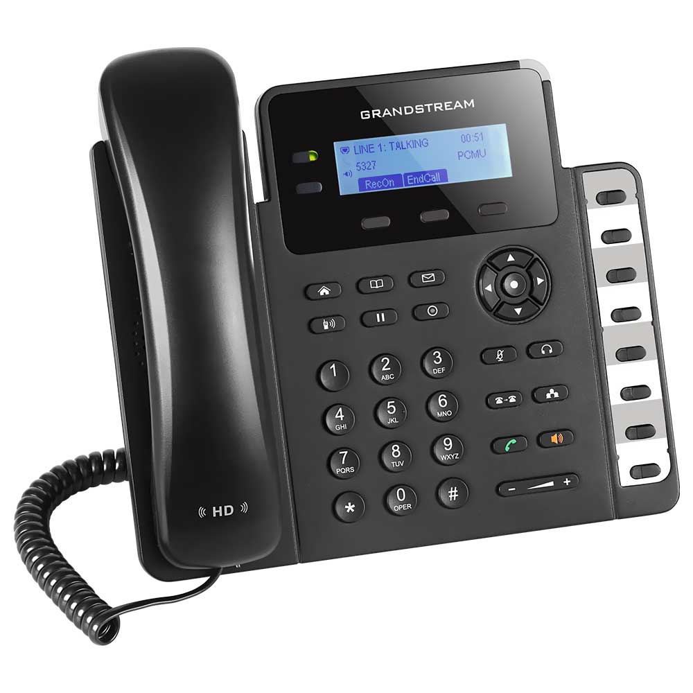 Telefone IP Grandstream GXP1628 Com Fio / 2 Linhas - Preto