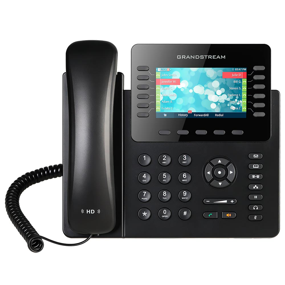 Telefone IP Grandstream GXP2170 HD Com Fio / 12 Linhas / 6 Sip / Bivolt - Preto