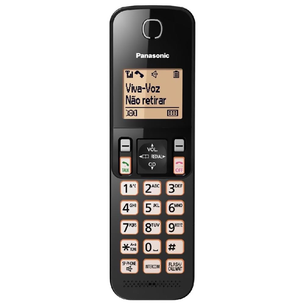 Telefone Panasonic KX-TGC352LAB Sem Fio / 2 Base / Bina / 110V - Preto