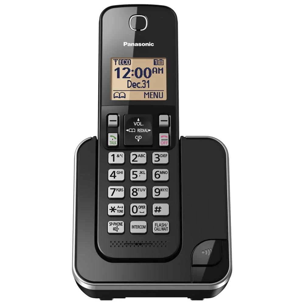 Telefone Panasonic KX-TGC352LAB Sem Fio / 2 Base / Bina / 110V - Preto