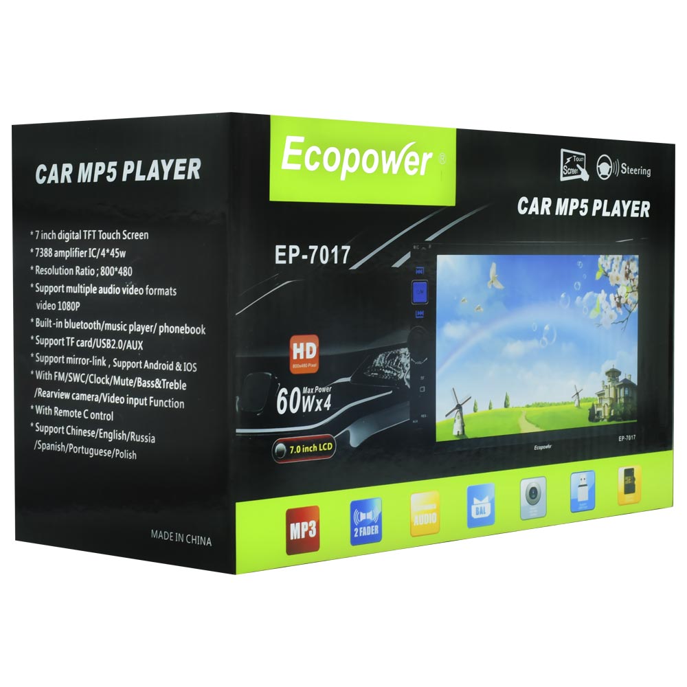 Toca DVD Ecopower EP-7017 7" / Bluetooth / FM / TF / Aux