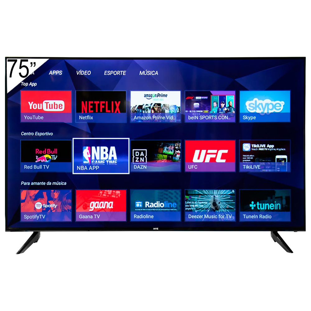 TV Smart HYE HYE75ATUX 75" Ultra HD / 4K - Preto