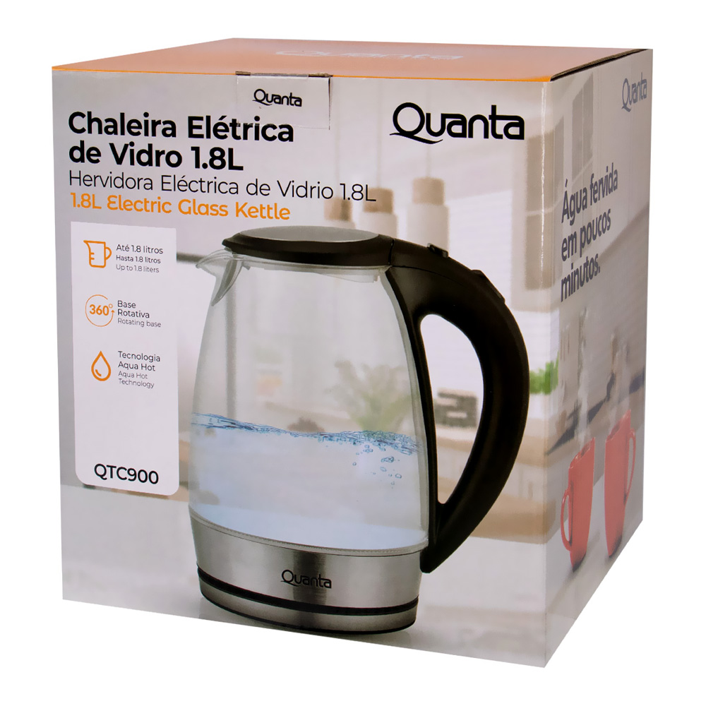 Chaleira Eletrica Quanta QTC900 1.8L - 220V (Vidro)