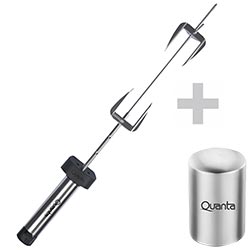 Espeto Giratorio Quanta BBQ Perfect QTEGE102 6K - Prata + Abridor QTAGM01