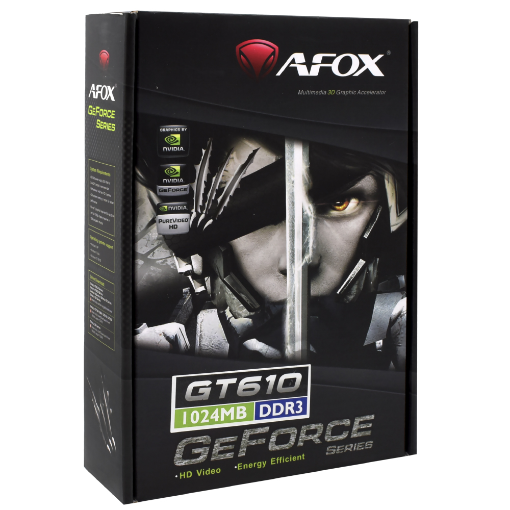 Placa de Vídeo AFOX 1GB GeForce GT610 DDR3 - AF610-1024D3L7-V5