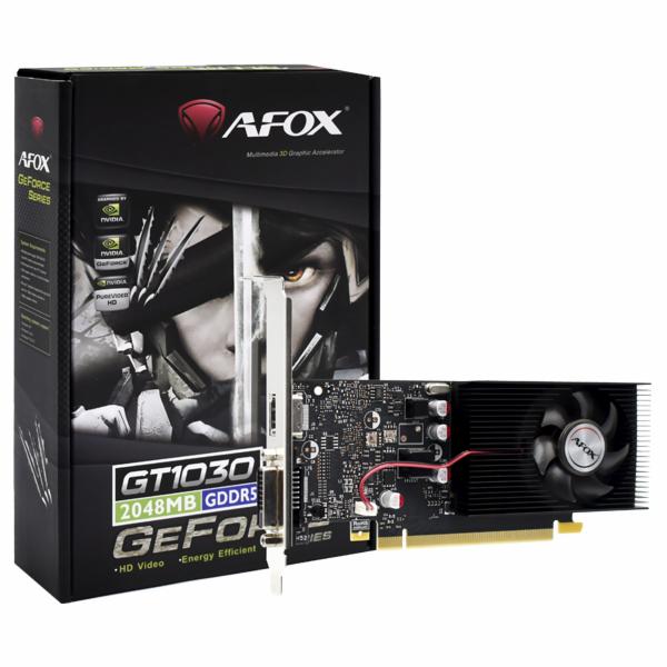 Placa de Vídeo AFOX 2GB GeForce GT1030 GDDR5 - AF1030-2048D5L7