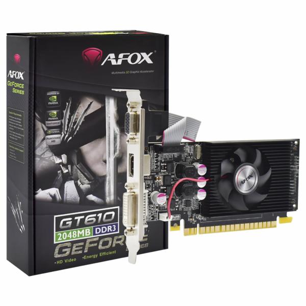 Placa de Vídeo AFOX 2GB GeForce GT610 DDR3 - AF610-2048D3L5