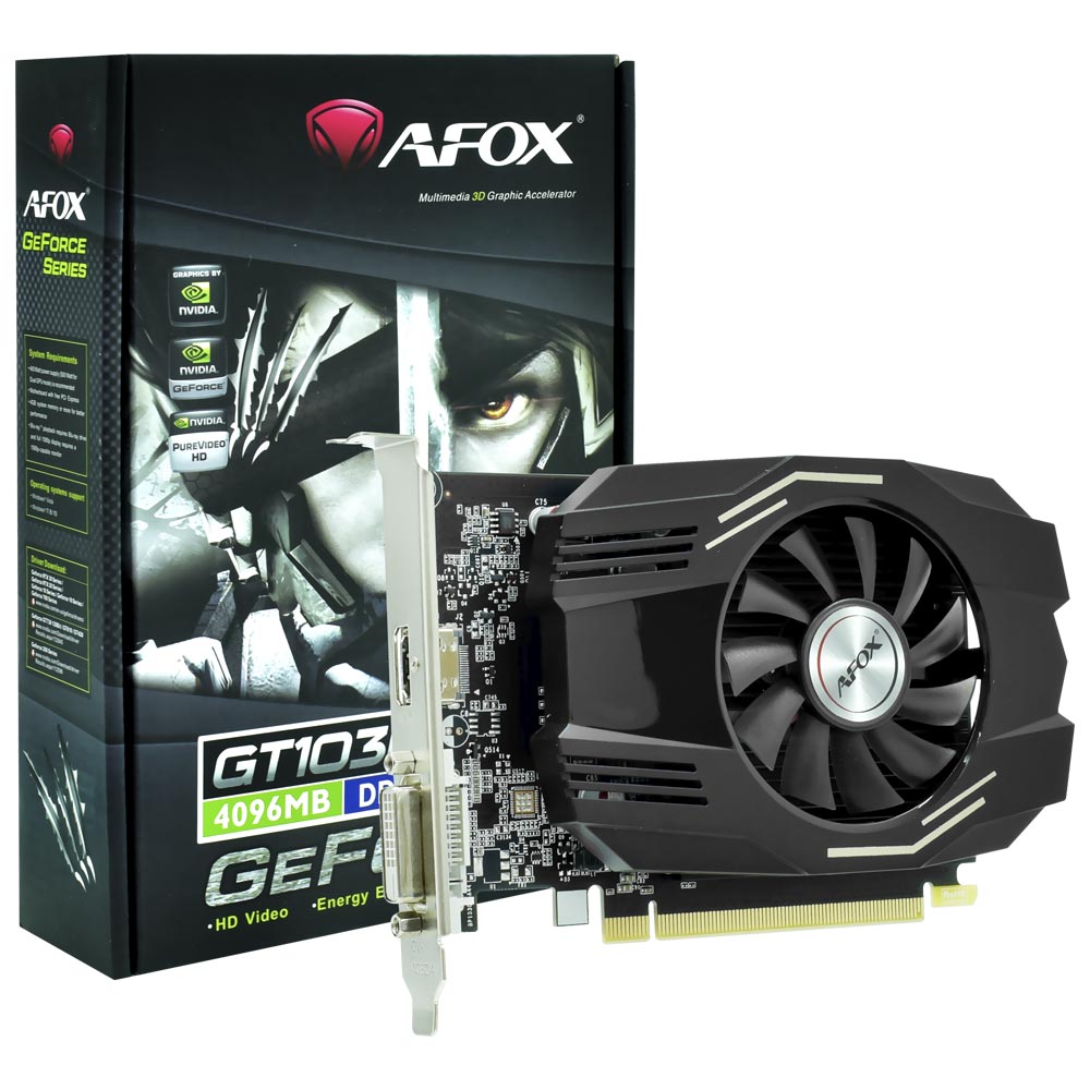 Placa de Vídeo AFOX 4GB GeForce GT1030 DDR4 - AF1030-4096D4H5
