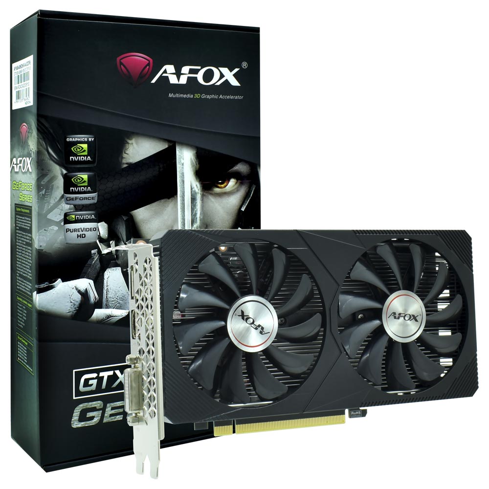 Placa de Vídeo AFOX 4GB GeForce GTX1650 GDDR6 - AF1650-4096D6H3-V4