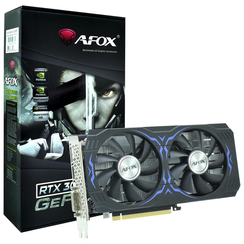 Placa de Vídeo AFOX 8GB GeForce RTX3050 GDDR6 - AF3050-8GD6H2-V2