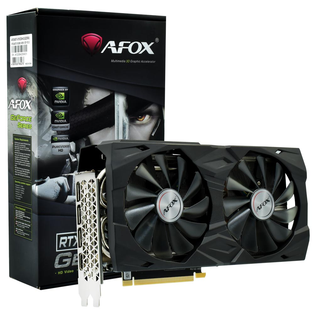 Placa de Vídeo AFOX 8GB GeForce RTX3060TI GDDR6 - AF3060TI-8192D6H2